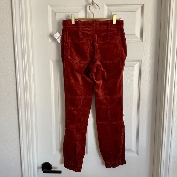 🍁 ANTHROPOLOGIE The Richie Slim Joggers Corduroy Pants Dark Brick Terracotta 2 - Picture 7 of 15